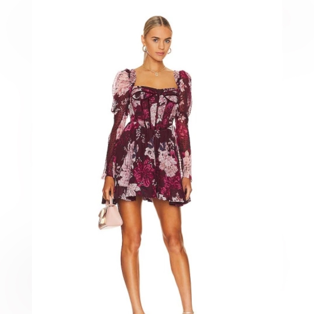 Maroon Bardot corset mini dress